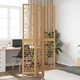 Three-panel solid paulownia wood room divider in brown. by vidaXL, Room dividers - Ref: Foro24-358864, Price: 84,00 €, Discou...