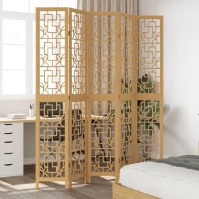 5-panel solid paulownia wood brown room divider by vidaXL, Room dividers - Ref: Foro24-358872, Price: 122,99 €, Discount: %