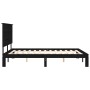 Estructura cama de matrimonio con cabecero madera maciza negro de vidaXL, Camas y somieres - Ref: Foro24-3193670, Precio: 191...