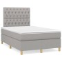 Box spring bed with mattress and LED light gray fabric 120x190 cm by vidaXL, Beds and slatted bases - Ref: Foro24-3270267, Pr...