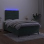 Cama box spring colchón y LED terciopelo verde oscuro 120x190cm de vidaXL, Camas y somieres - Ref: Foro24-3270320, Precio: 41...