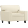 Sillón cuero sintético crema 60 cm de vidaXL, Sofás - Ref: Foro24-359408, Precio: 183,99 €, Descuento: %