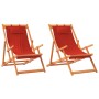 Folding beach chairs 2 units red fabric by vidaXL, Garden chairs - Ref: Foro24-3214480, Price: 115,70 €, Discount: %