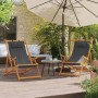 Folding beach chairs 2 units gray fabric by vidaXL, Garden chairs - Ref: Foro24-3214482, Price: 128,93 €, Discount: %