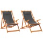 Klappbare Strandkörbe 2 Einheiten grauer Stoff von vidaXL, Gartenstühle - Ref: Foro24-3214482, Preis: 128,93 €, Rabatt: %