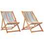 Folding beach chairs, 2 units, multicolored fabric by vidaXL, Garden chairs - Ref: Foro24-3214494, Price: 105,99 €, Discount: %