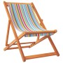 Folding beach chairs, 2 units, multicolored fabric by vidaXL, Garden chairs - Ref: Foro24-3214494, Price: 105,99 €, Discount: %