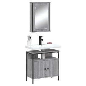 2-piece bathroom furniture set made of gray Sonoma plywood by vidaXL, Bathroom furniture - Ref: Foro24-3214778, Price: 93,99 ...