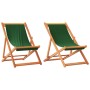 Klappbare Strandkörbe 2 Einheiten grüner Stoff von vidaXL, Gartenstühle - Ref: Foro24-3214496, Preis: 114,44 €, Rabatt: %