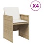 Gartenstühle mit Kissen 4 Stk. synthetisches Rattan beige von vidaXL, Gartenstühle - Ref: Foro24-4007439, Preis: 214,99 €, Ra...