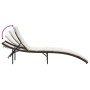 Synthetic brown rattan sun lounger with cushion 55x199x50 cm by vidaXL, Loungers - Ref: Foro24-368246, Price: 125,99 €, Disco...