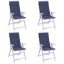 Cushions for high-back chairs 4 pcs navy blue fabric by vidaXL, Cushions for chairs and sofas - Ref: Foro24-378612, Price: 59...