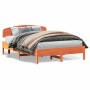 Bed frame with wax brown pine wood headboard 120x200 cm by vidaXL, Beds and slatted bases - Ref: Foro24-3207216, Price: 173,9...