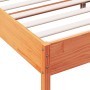 Bed frame with wax brown pine wood headboard 120x200 cm by vidaXL, Beds and slatted bases - Ref: Foro24-3207216, Price: 174,1...