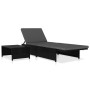 Sillas de jardín reclinables con mesa 2 uds ratán PE negro de vidaXL, Tumbonas - Ref: Foro24-47402, Precio: 207,74 €, Descuen...