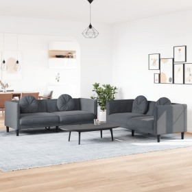 Two-piece dark gray velvet sofa set with cushions by vidaXL, Sofas - Ref: Foro24-3209258, Price: 511,87 €, Discount: %