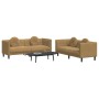 Set von Sofas mit 2 Stück braunen Samtkissen von vidaXL, Sofas - Ref: Foro24-3209266, Preis: 577,33 €, Rabatt: %