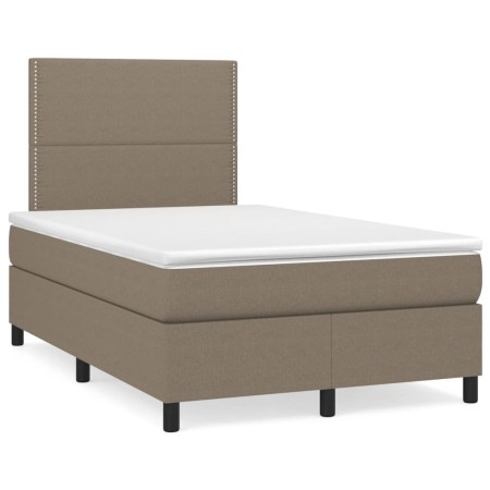 Cama box spring con colchón tela gris taupe 120x190 cm de vidaXL, Camas y somieres - Ref: Foro24-3269878, Precio: 404,71 €, D...