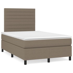 Box spring bed with taupe gray fabric mattress 120x190 cm by vidaXL, Beds and slatted bases - Ref: Foro24-3269892, Price: 410...