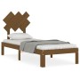 Honey brown solid wood bed frame with headboard by vidaXL, Beds and slatted bases - Ref: Foro24-3193689, Price: 100,99 €, Dis...