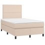 Box spring bed with cappuccino synthetic leather mattress 120x190cm by vidaXL, Beds and slatted bases - Ref: Foro24-3269976, ...