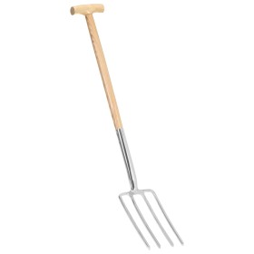 Garden fork T-grip stainless steel and ash wood by vidaXL, Shovels and picks - Ref: Foro24-146145, Price: 42,99 €, Discount: %