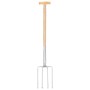 Garden fork T-grip stainless steel and ash wood by vidaXL, Shovels and picks - Ref: Foro24-146145, Price: 42,99 €, Discount: %