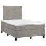 Cama box spring con colchón terciopelo gris claro 120x190 cm de vidaXL, Camas y somieres - Ref: Foro24-3269983, Precio: 430,9...