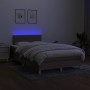 Box spring bed with mattress and LED taupe gray fabric 120x190 cm by vidaXL, Beds and slatted bases - Ref: Foro24-3270085, Pr...