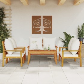 5-piece garden furniture set with solid acacia wood and cushions by vidaXL, Garden sets - Ref: Foro24-3211801, Price: 567,99 ...