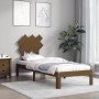 Honey brown solid wood bed frame with headboard by vidaXL, Beds and slatted bases - Ref: Foro24-3193689, Price: 100,99 €, Dis...