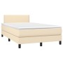 Cama box spring con colchón tela color crema 120x190 cm de vidaXL, Camas y somieres - Ref: Foro24-3269721, Precio: 369,17 €, ...