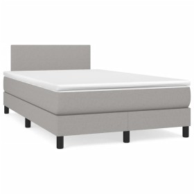 Cama box spring con colchón tela gris claro 120x190 cm de vidaXL, Camas y somieres - Ref: Foro24-3269709, Precio: 367,68 €, D...