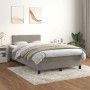 Cama box spring con colchón terciopelo gris claro 120x190 cm de vidaXL, Camas y somieres - Ref: Foro24-3269825, Precio: 368,6...