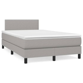 Box spring bed with light gray fabric mattress 120x190 cm by vidaXL, Beds and slatted bases - Ref: Foro24-3269716, Price: 366...