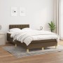 Cama box spring con colchón tela marrón oscuro 120x190 cm de vidaXL, Camas y somieres - Ref: Foro24-3269796, Precio: 363,62 €...