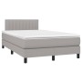 Cama box spring con colchón tela gris claro 120x190 cm de vidaXL, Camas y somieres - Ref: Foro24-3269737, Precio: 373,38 €, D...