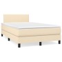 Box spring bed with cream fabric mattress 120x190 cm by vidaXL, Beds and slatted bases - Ref: Foro24-3269714, Price: 374,77 €...