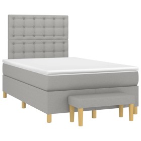 Cama box spring con colchón tela gris claro 120x190 cm de vidaXL, Camas y somieres - Ref: Foro24-3270432, Precio: 440,10 €, D...