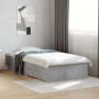 Concrete gray engineered wood bed with drawers 100x200 cm by vidaXL, Beds and slatted bases - Ref: Foro24-3280422, Price: 114...