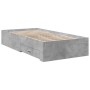 Concrete gray engineered wood bed with drawers 90x200 cm by vidaXL, Beds and slatted bases - Ref: Foro24-3280429, Price: 113,...