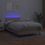 Box spring bed LED mattress synthetic leather cappuccino 120x190cm by vidaXL, Beds and slatted bases - Ref: Foro24-3270128, P...