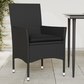 Garden armchairs with cushions 2 pcs black synthetic rattan by vidaXL, Garden chairs - Ref: Foro24-368109, Price: 129,83 €, D...