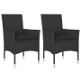 Garden armchairs with cushions 2 pcs black synthetic rattan by vidaXL, Garden chairs - Ref: Foro24-368109, Price: 129,83 €, D...