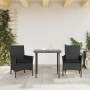 Garden armchairs with cushions 2 pcs black synthetic rattan by vidaXL, Garden chairs - Ref: Foro24-368109, Price: 129,83 €, D...