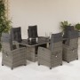 Garden dining set 7 pieces and gray synthetic rattan cushions by vidaXL, Garden sets - Ref: Foro24-3212924, Price: 1,00 €, Di...