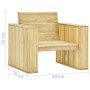 Silla de jardín de madera de pino impregnada 89x76x76 cm de vidaXL, Sillas de jardín - Ref: Foro24-49036, Precio: 103,66 €, D...