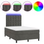 Boxspringbett mit Matratze und dunkelgrauem LED-Samt 120x190 cm von vidaXL, Betten und Lattenroste - Ref: Foro24-3270336, Pre...