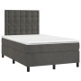 Box spring bed with mattress and LED dark gray velvet 120x190 cm by vidaXL, Beds and slatted bases - Ref: Foro24-3270336, Pri...