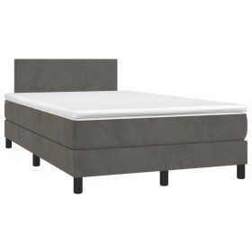 Cama box spring colchón y LED terciopelo gris oscuro 120x190 cm de vidaXL, Camas y somieres - Ref: Foro24-3270142, Precio: 37...